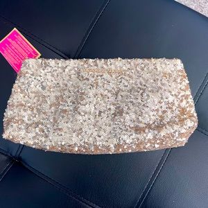 Victoria Secret Gold Clutch Purse/ Make Up Clutch